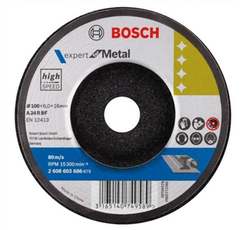 Đá cắt sắt tốc độ cao Bosch 100 x 6 x16 mm (2608603686) 