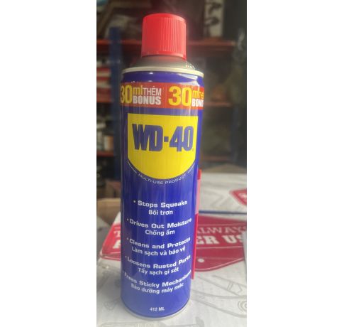 Chai xịt chống rỉ sét, bôi trơn WD-40 412ml