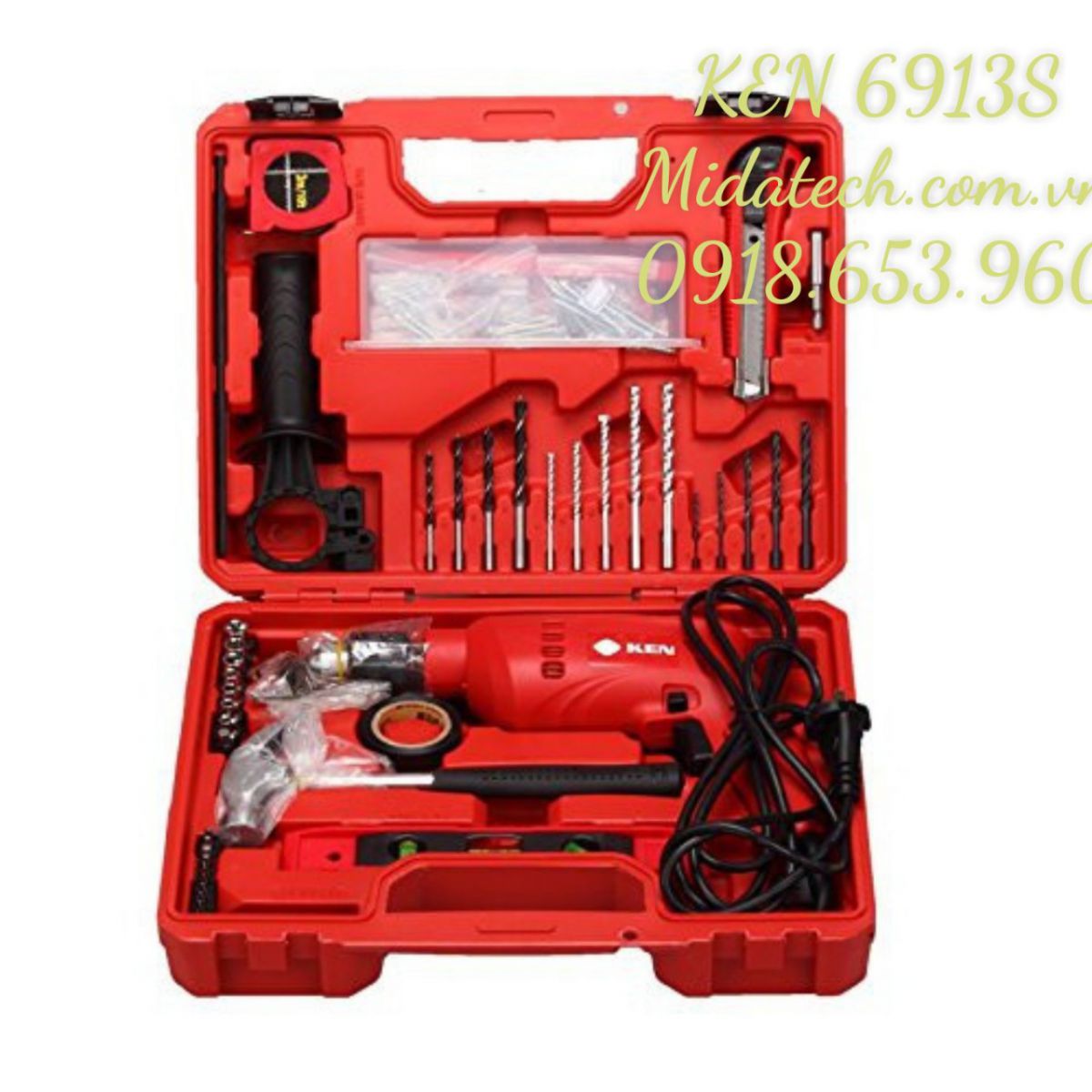 MÁY KHOAN ĐÔNG LỰC KEN 6913S ( 13MM CÓ PHỤ KIỆN )