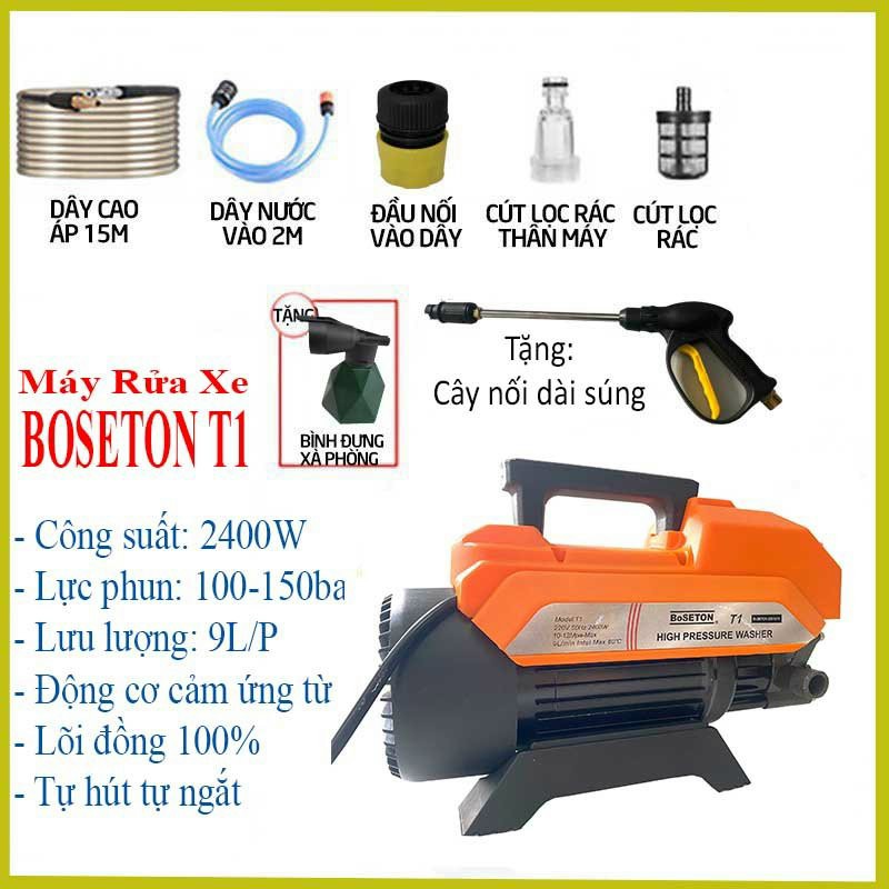 MÁY RỮA XE GIÁ ĐÌNH BOSETON T1 24000W