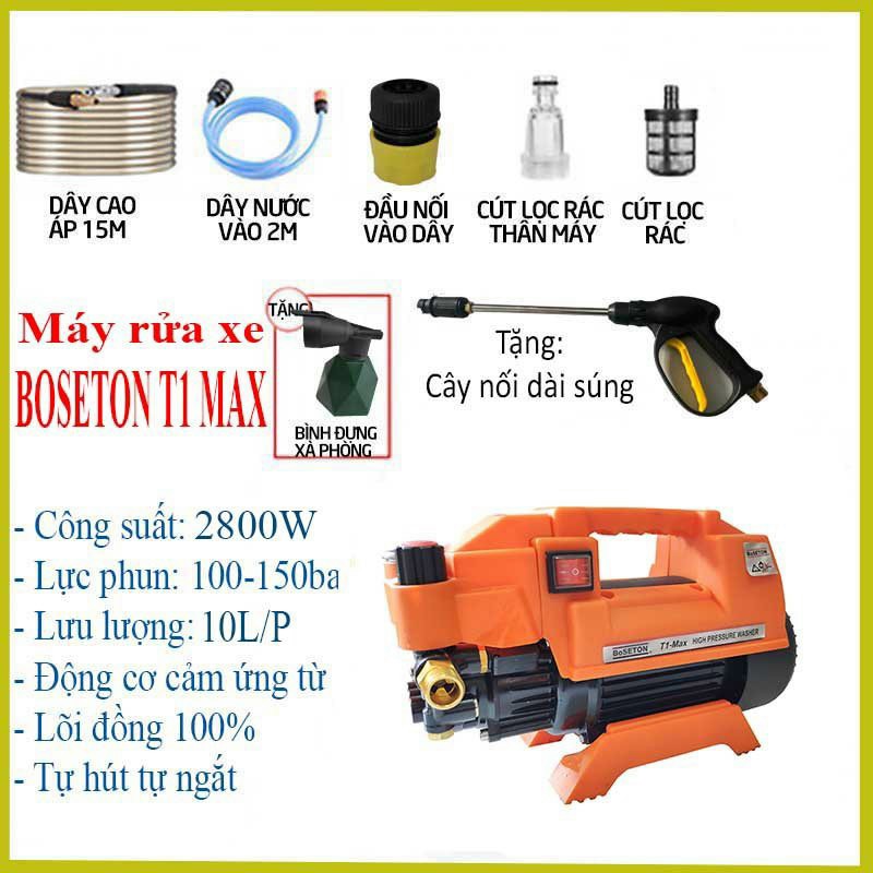 MÁY RỮA XE GIÁ ĐÌNH BOSETON T1 MAX