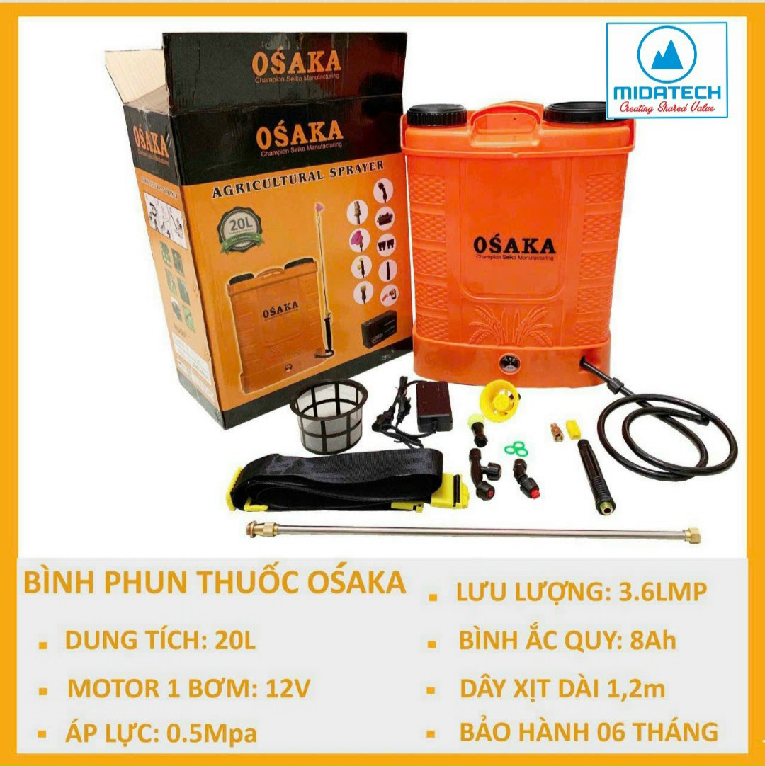 Bình xịt điện OSAKA 12v-8Ah