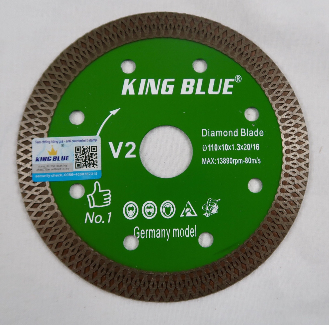Đĩa cắt đá bóng kính Marble trắng sứ king blue