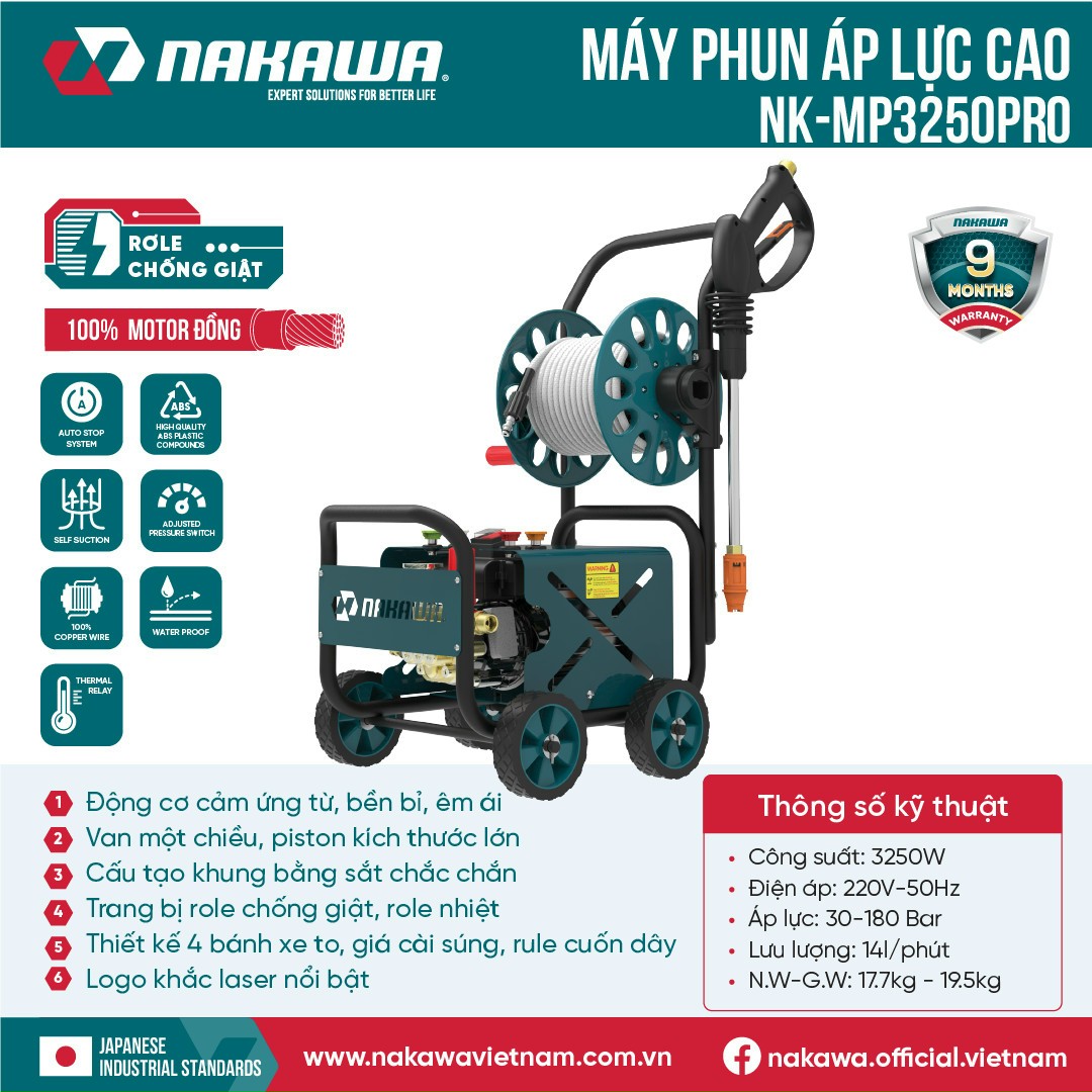 Máy xịt áp lục Nakawa NK-MP3250PRO